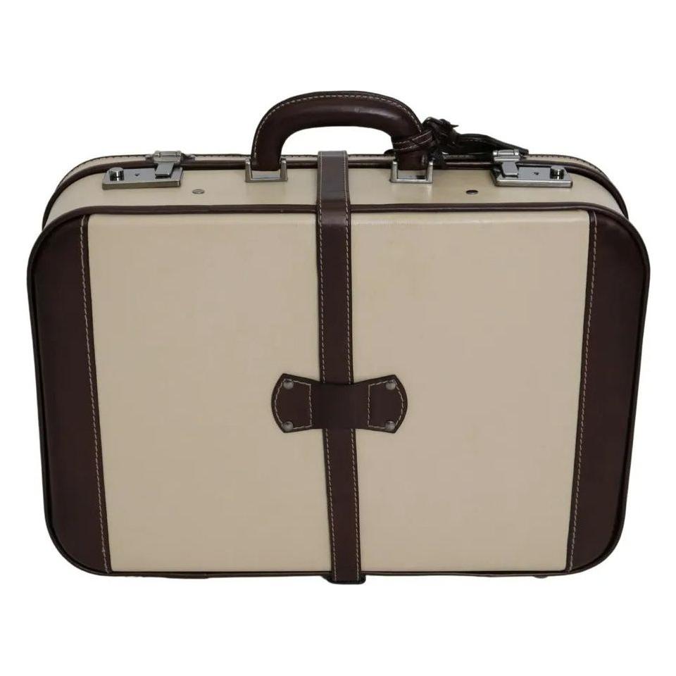 Dolce & Gabbana Brown Beige Leather Mens Travel Suitcase Luggage Bag Dolce & Gabbana