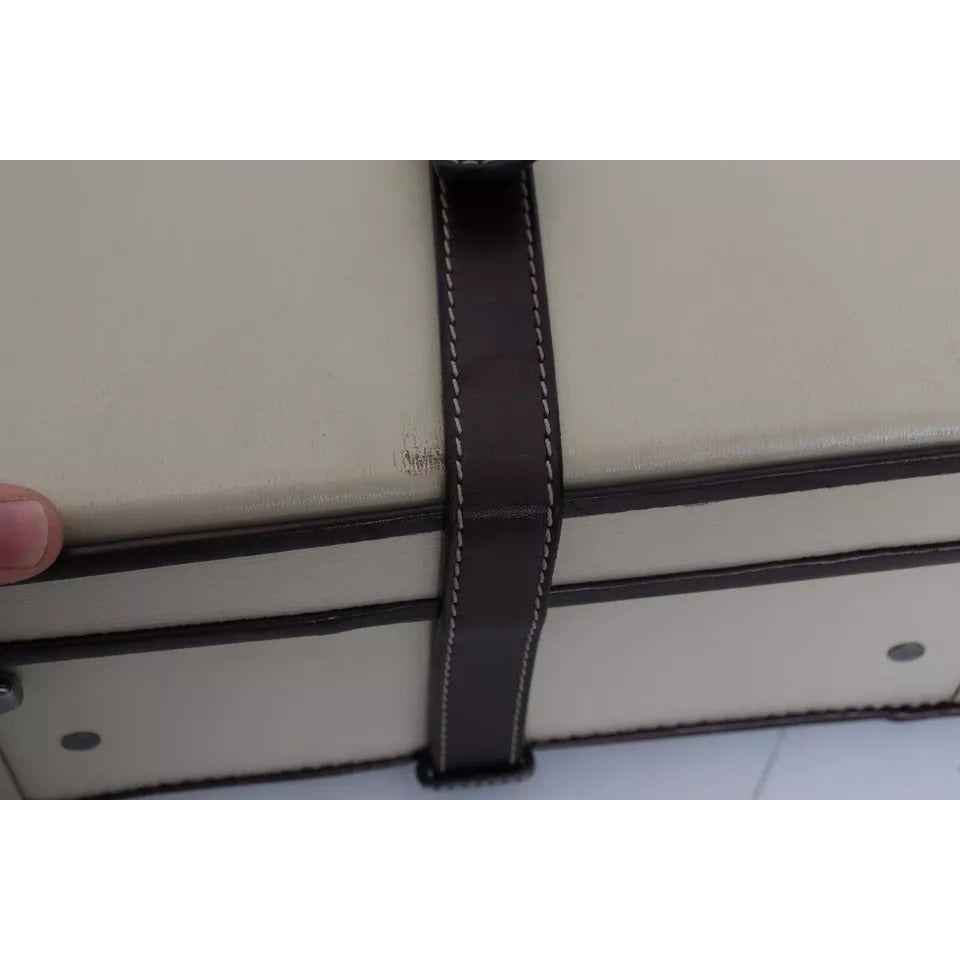 حقيبة سفر للرجال من دولتشي آند غابانا مصنوعة من الجلد باللون البني والبيج