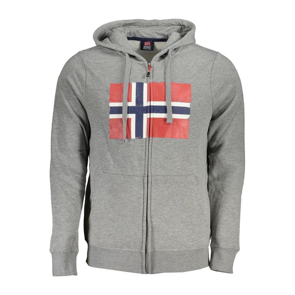 Norway 1963 Sleek Gray Hooded Fleece Sweatshirt Norway 1963