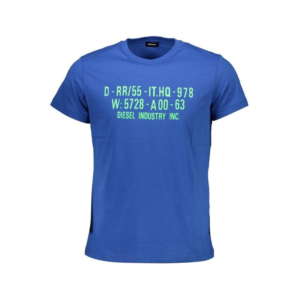 Diesel Blue Cotton Men T-Shirt Diesel