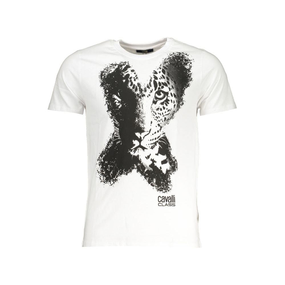 Cavalli Class White Cotton T-Shirt Cavalli Class