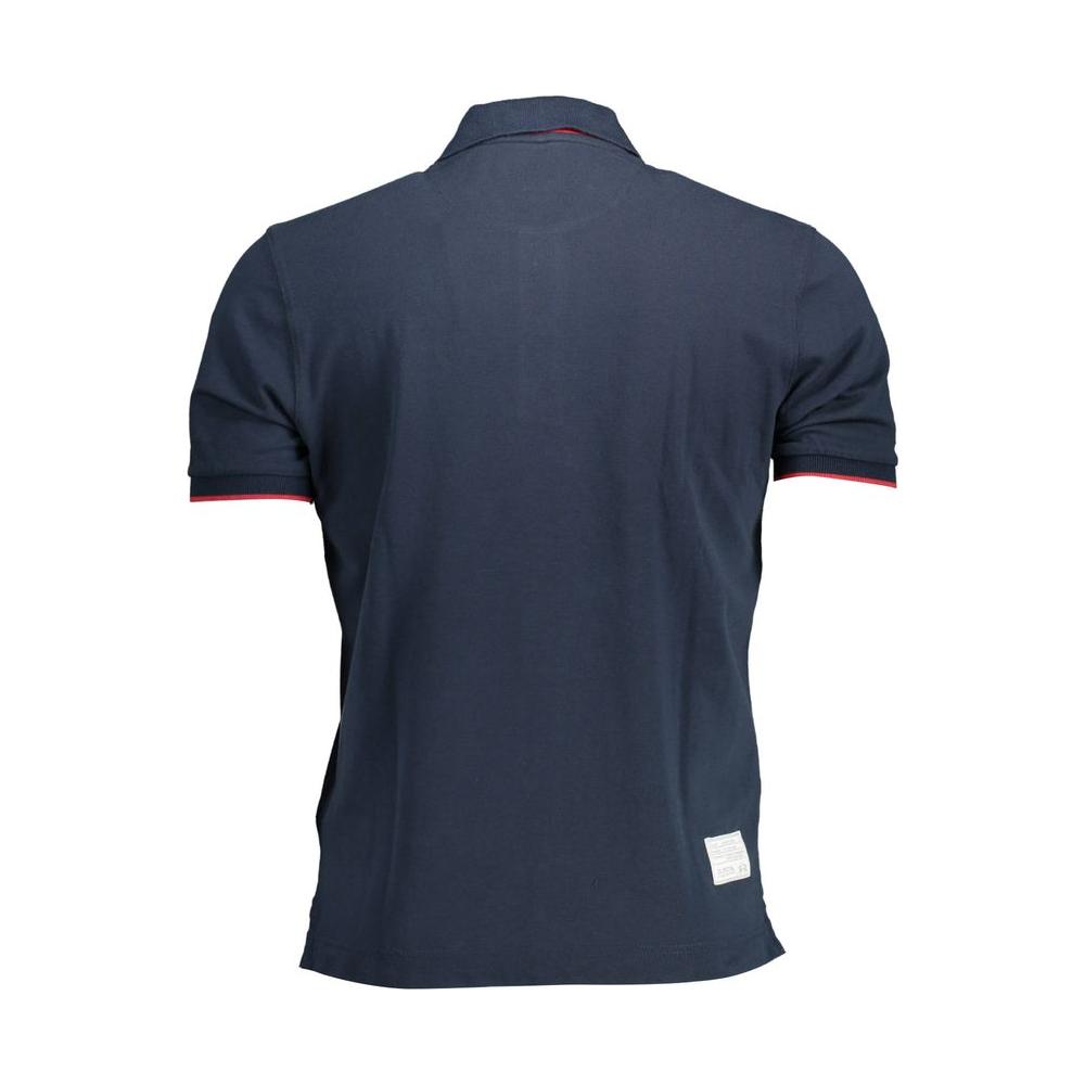 La Martina Blue Cotton Men Polo Shirt La Martina