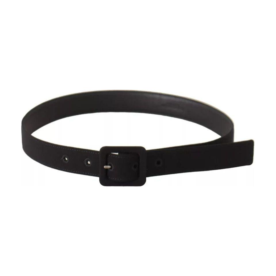 Dolce & Gabbana Black Velvet Leather Logo Waist Buckle Belt Dolce & Gabbana