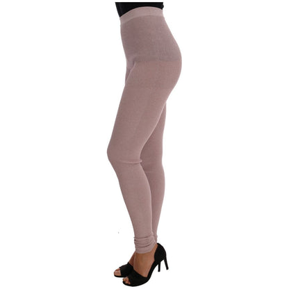 Dolce & Gabbana Pink Stretch Waist Tights Stockings