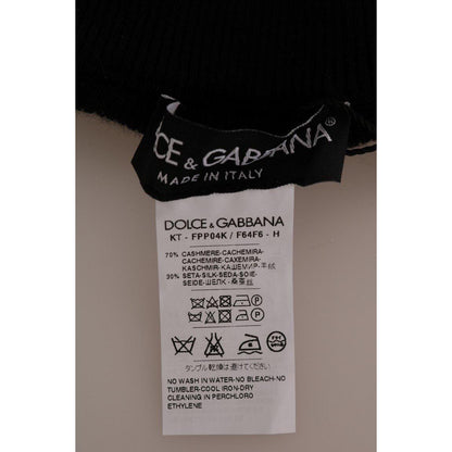 Dolce & Gabbana Black Cashmere Silk Stretch Tights Stockings