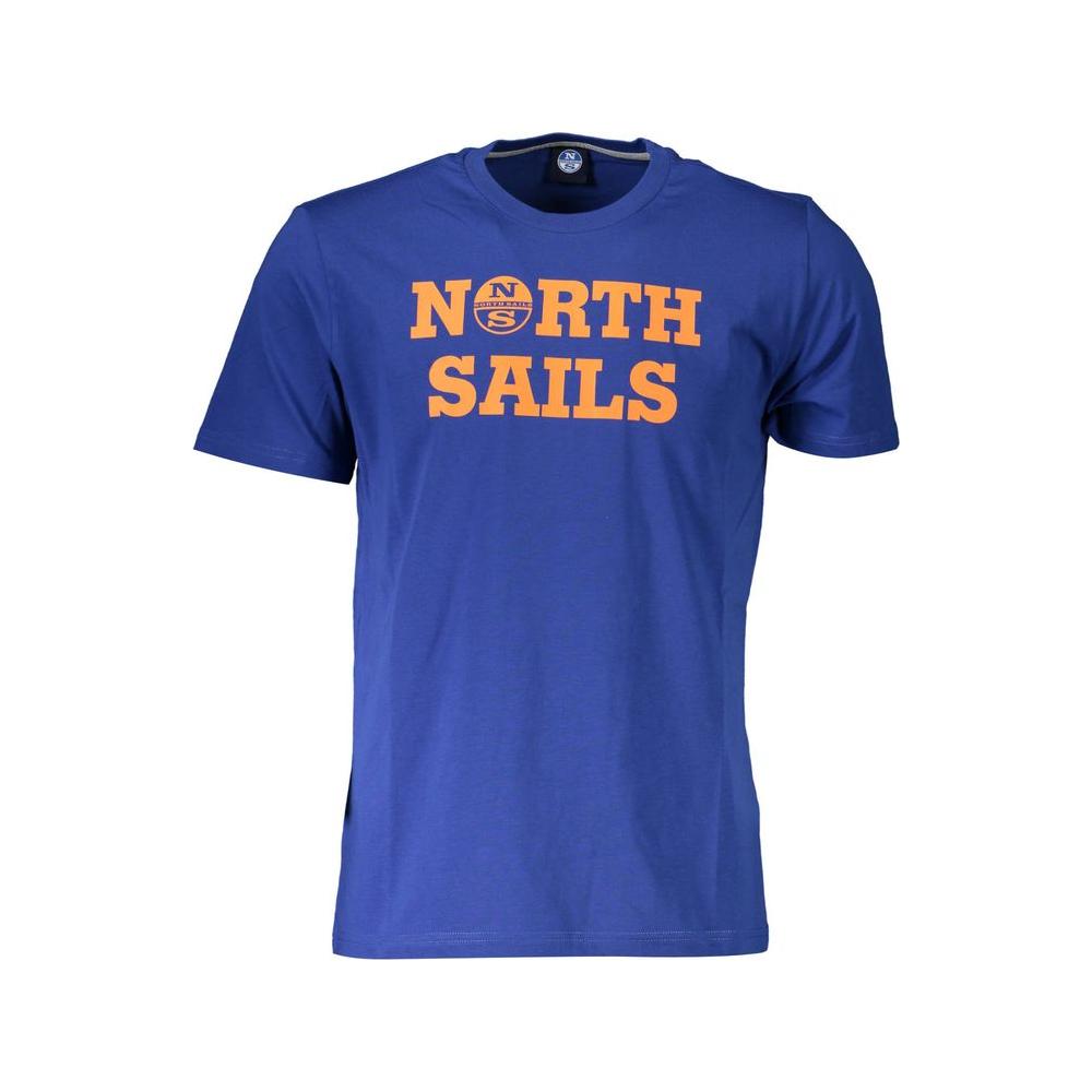 North Sails Blue Cotton Men T-Shirt