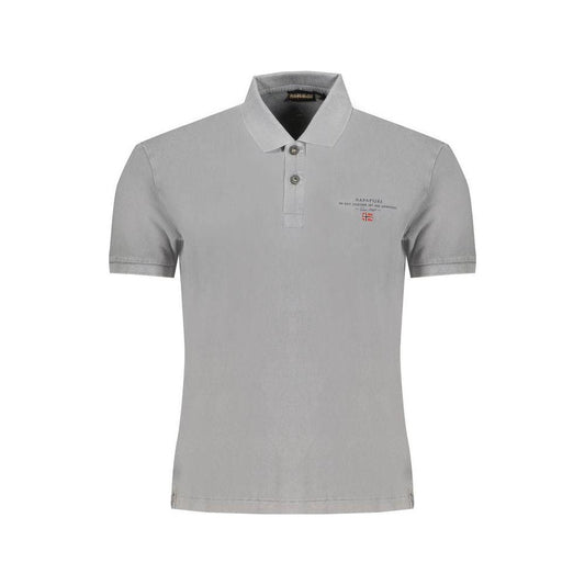 Napapijri Gray Cotton Polo Shirt Napapijri