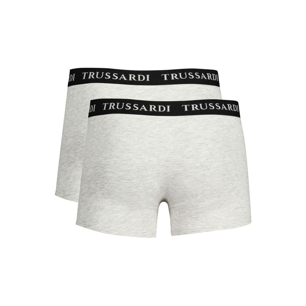 Trussardi Gray Cotton Underwear Trussardi