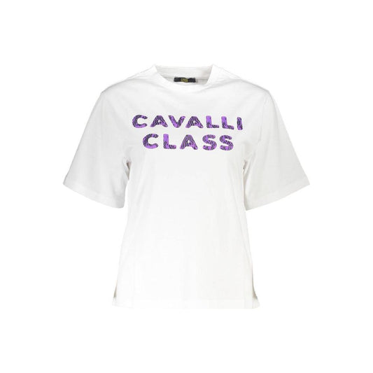 Cavalli Class White Cotton Women T-Shirt Cavalli Class