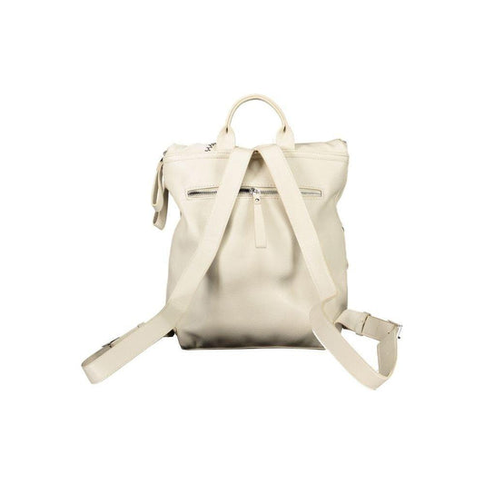 Desigual Beige Chic Backpack with Contrasting Details Desigual