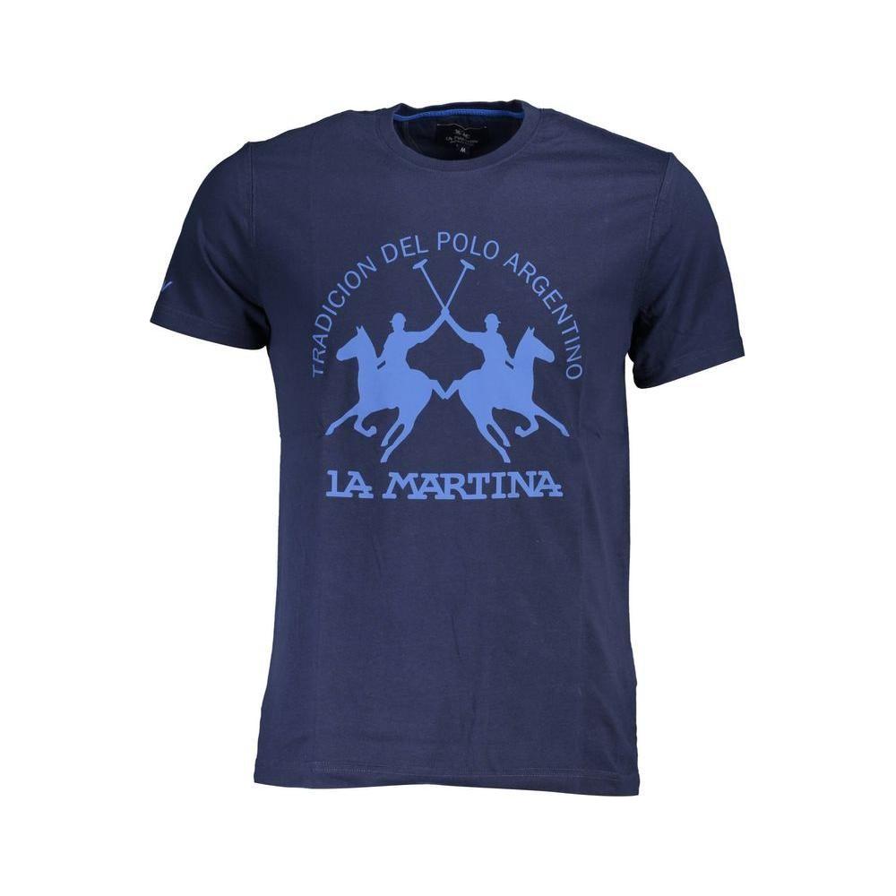 La Martina Blue Cotton Men T-Shirt La Martina