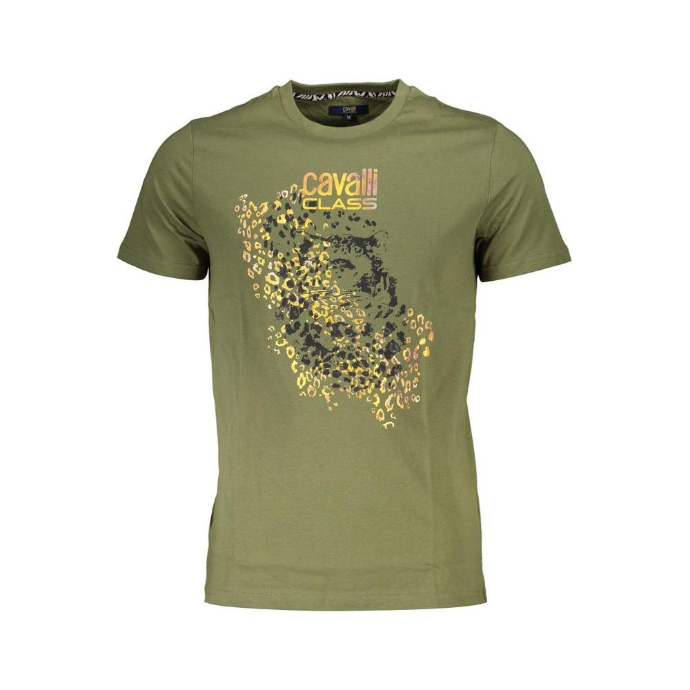 Cavalli Class Green Cotton T-Shirt Cavalli Class