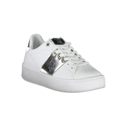 U.S. POLO ASSN. White Polyethylene Women Sneaker U.S. POLO ASSN.