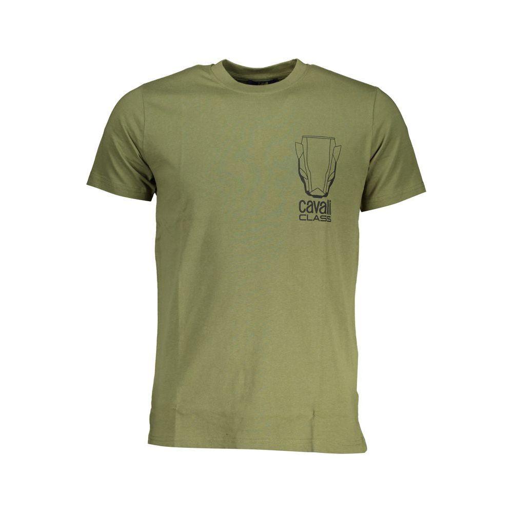 Cavalli Class Green Cotton T-Shirt Cavalli Class