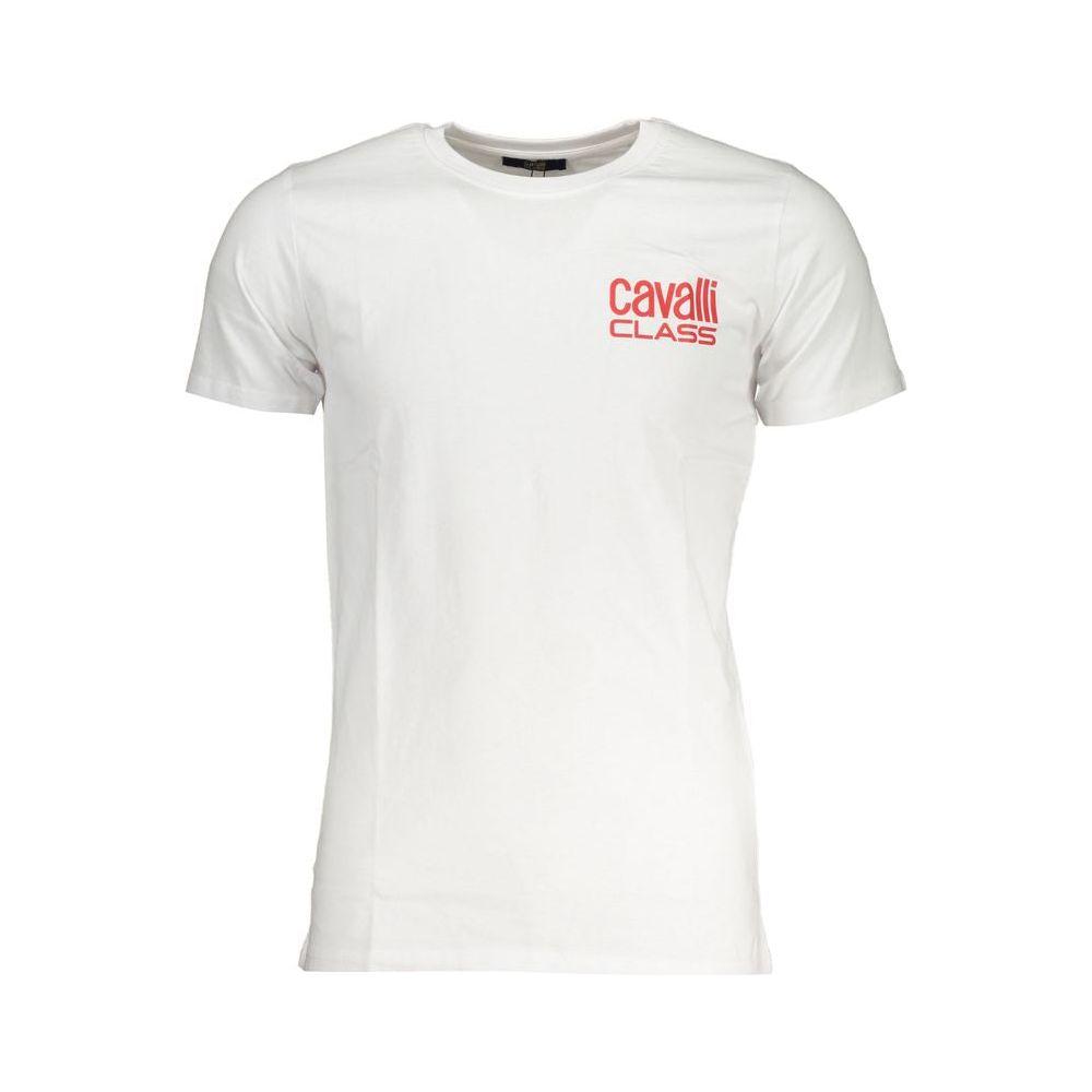 Cavalli Class White Cotton T-Shirt Cavalli Class