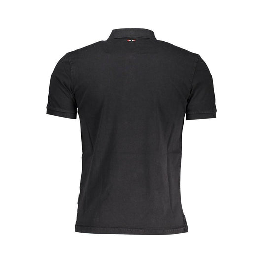 Napapijri Black Cotton Men Polo Shirt Napapijri