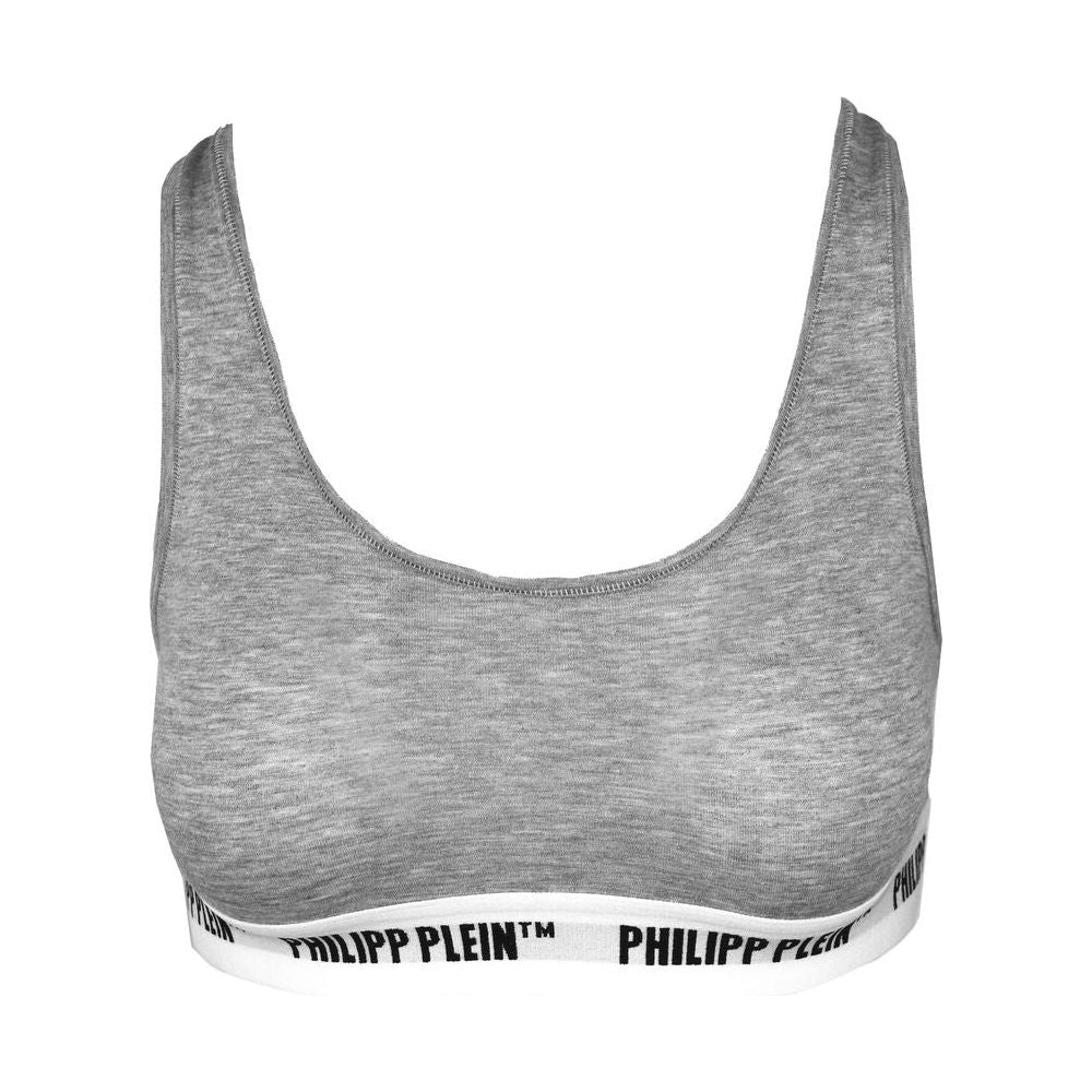 Philipp Plein Gray Cotton Women Thong Two-Pack Philipp Plein