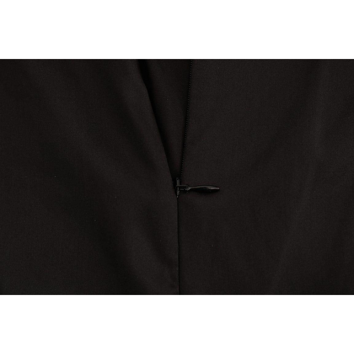 Dolce & Gabbana Black Silk Mesh Floral Lace Top