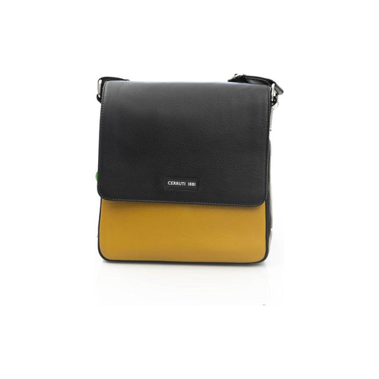 Cerruti 1881 Yellow Leather Men Messenger Bag Cerruti 1881