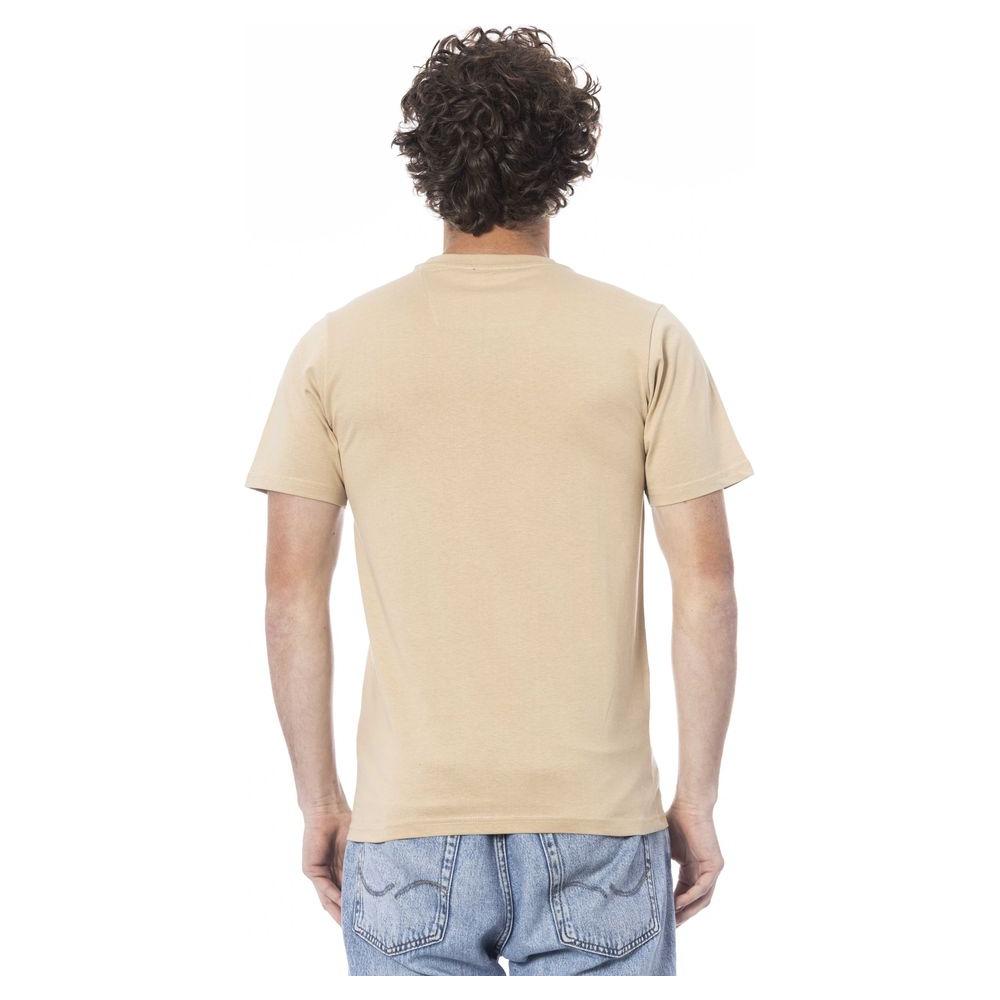 Cavalli Class Beige Cotton Men T-Shirt Cavalli Class