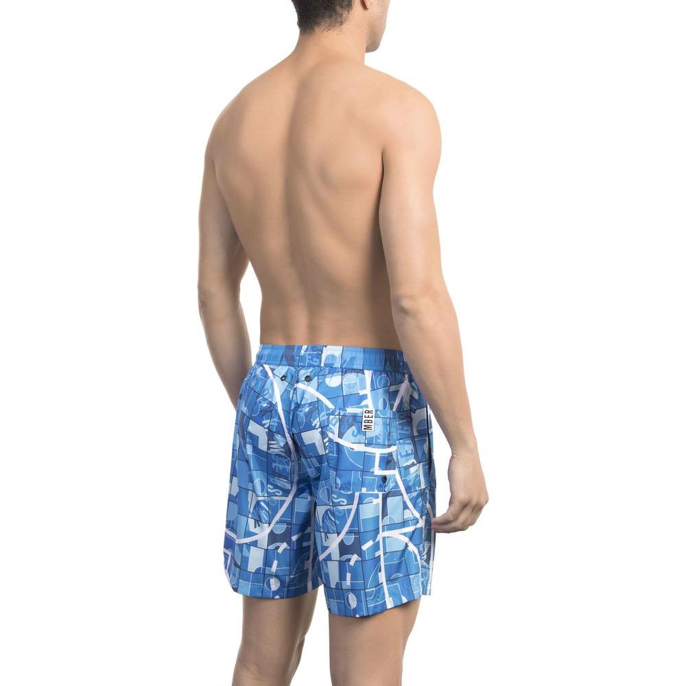 Bikkembergs Light Blue Polyester Men Swim Short Bikkembergs