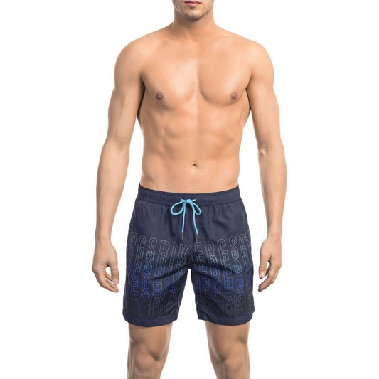 Bikkembergs Blue Polyester Men Swim Short Bikkembergs