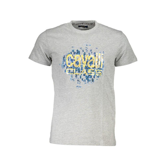 Cavalli Class Gray Cotton T-Shirt Cavalli Class