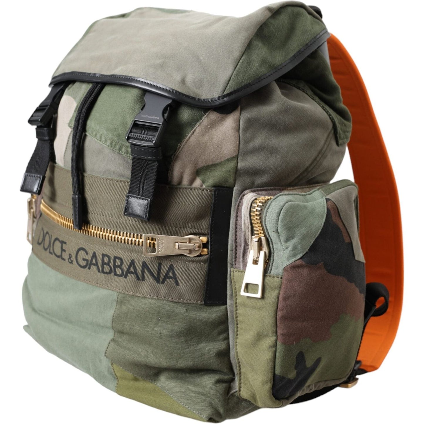 Dolce & Gabbana Military Green Patchwork Rucksack Backpack Bag Dolce & Gabbana