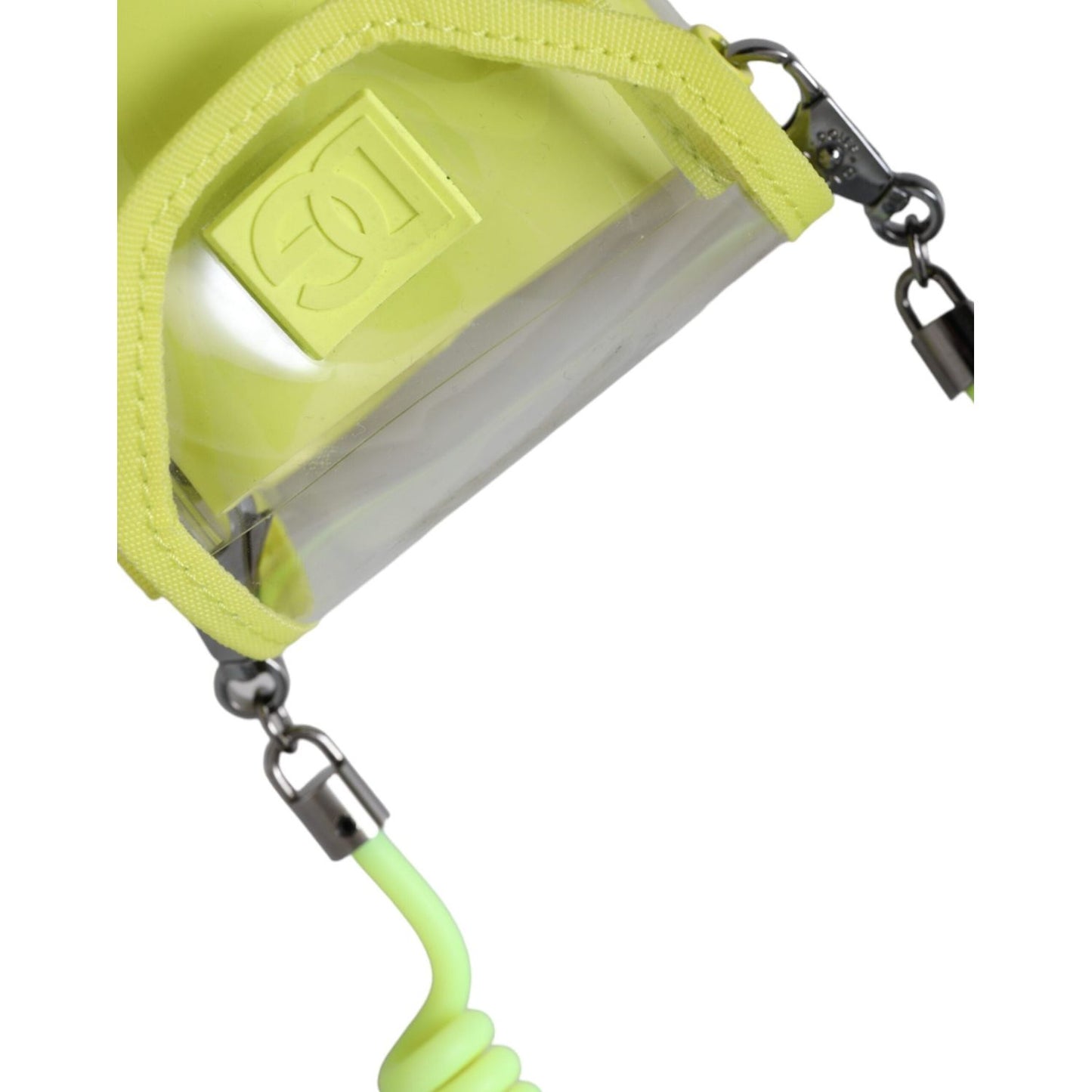 Dolce & Gabbana Yellow Green Plastic DG Logo Neck Strap Cardholder Wallet