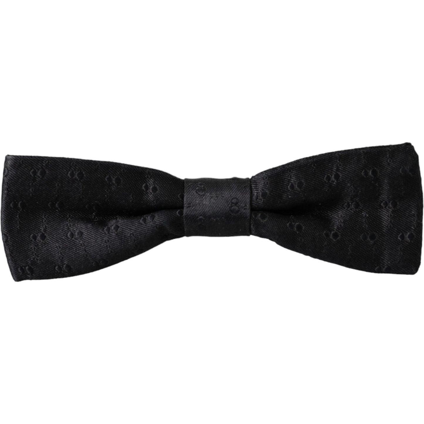 Dolce & Gabbana Black Silk Patterned Adjustable Neck Men Bow Tie Dolce & Gabbana