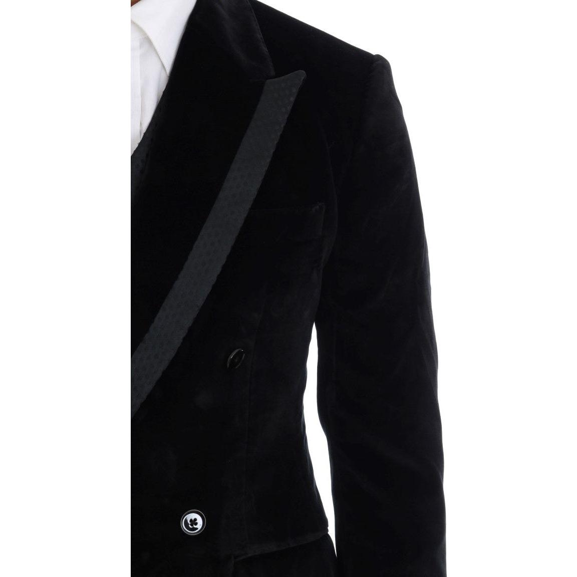 Dolce & Gabbana Elegant Black Slim Fit Three-Piece Suit Suit Dolce & Gabbana