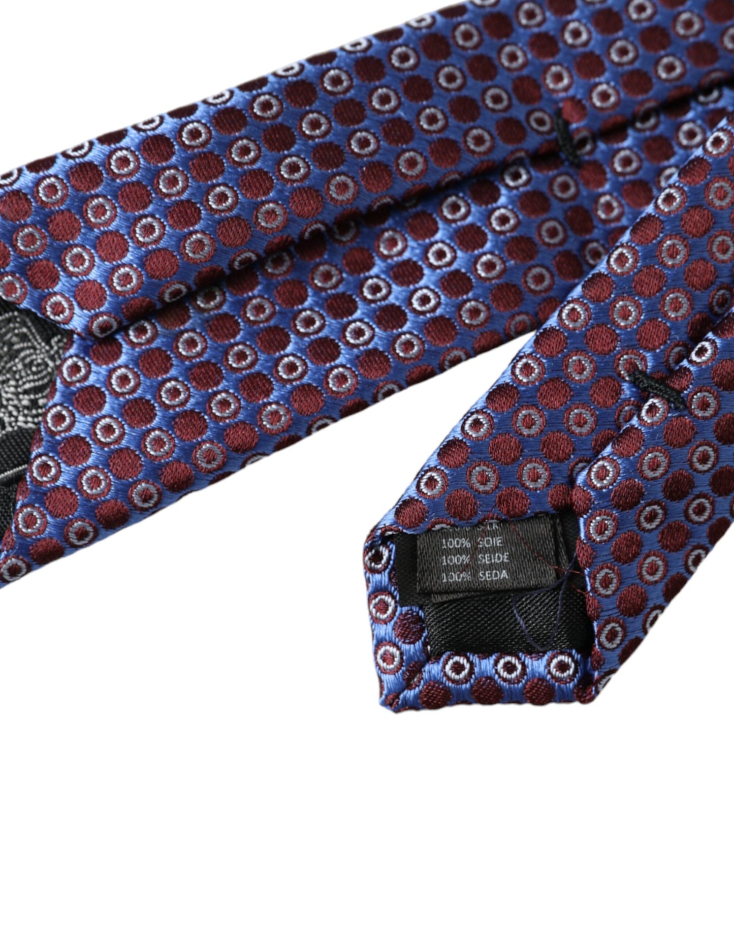 Dolce & Gabbana Blue Purple Patterned Silk Adjustable Men Tie Dolce & Gabbana