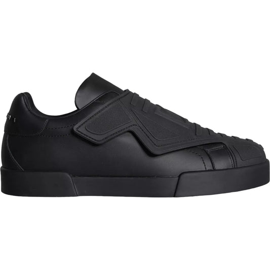 Dolce & Gabbana Black Lace Up Wave Low Top Sneakers Men Shoes Dolce & Gabbana