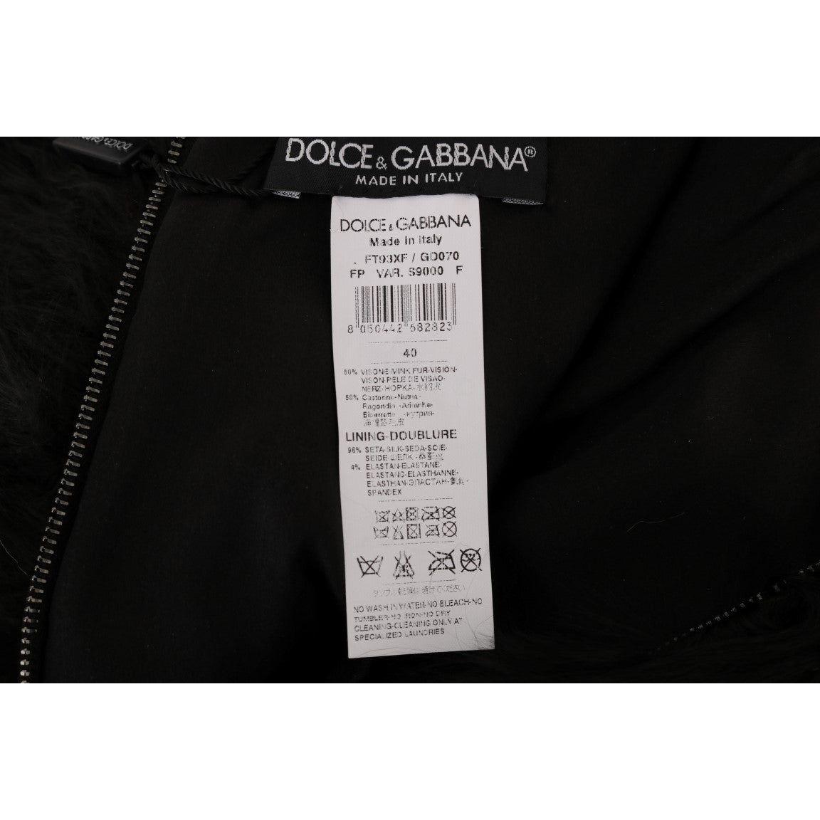 Dolce & Gabbana Exquisite Black Mink Fur Mini Shorts Dolce & Gabbana