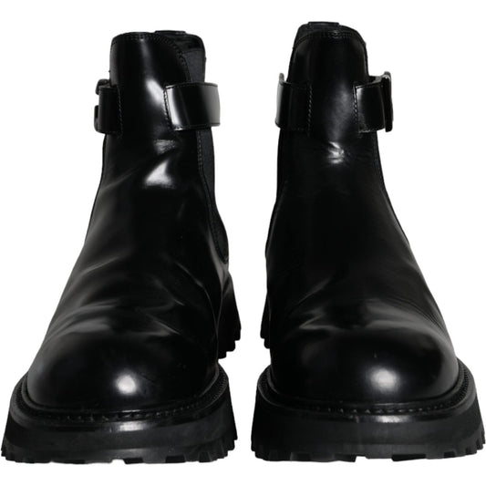 Dolce & Gabbana Black Belted DG Logo Men Chelsea Boots Shoes Dolce & Gabbana