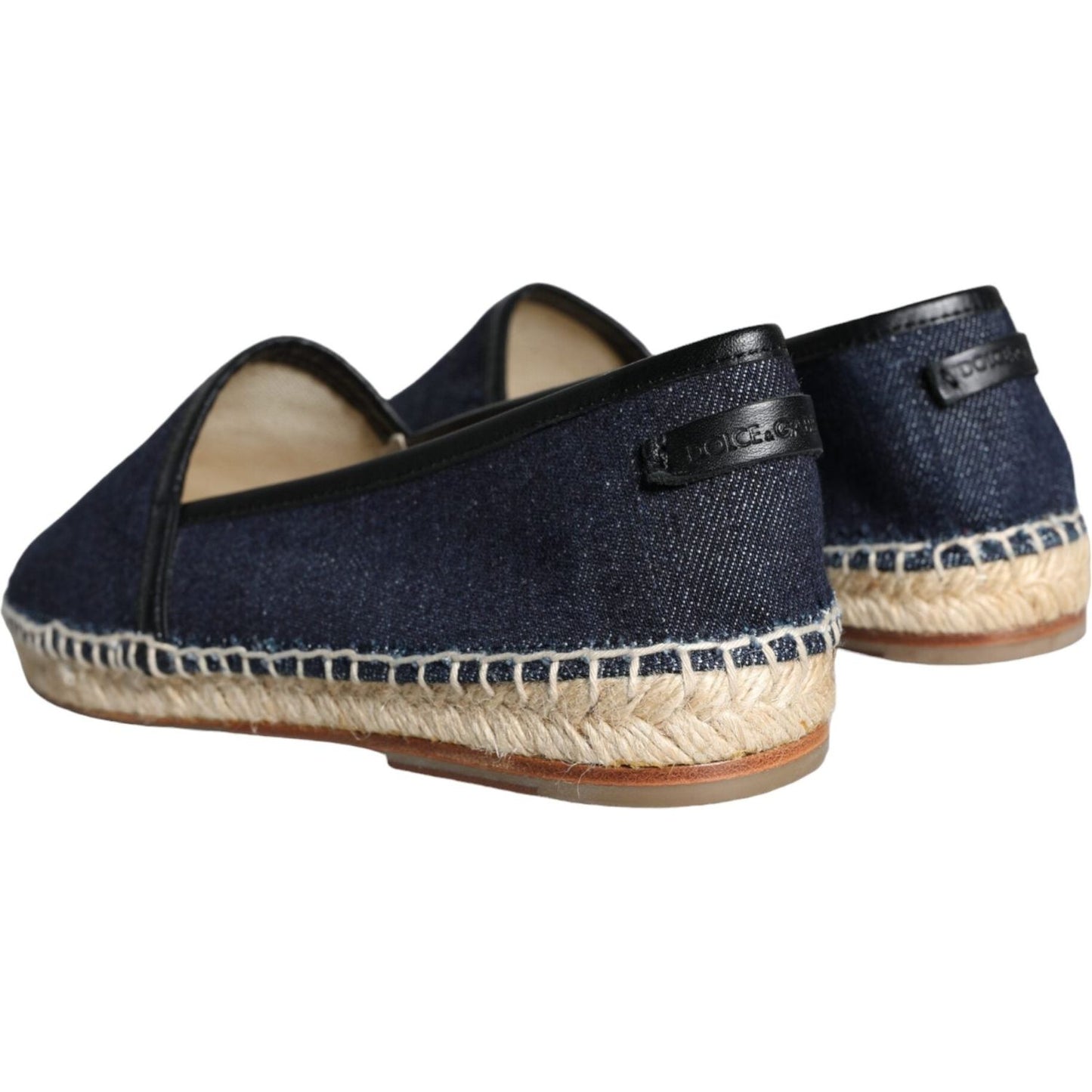 Dolce & Gabbana Blue Denim Cotton Leather Espadrilles Shoes Dolce & Gabbana