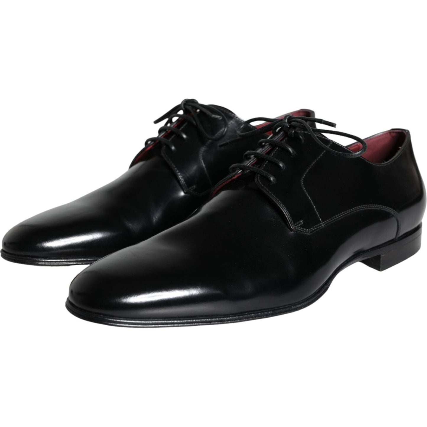 Dolce & Gabbana Black Calfskin Leather Derby Dress Men Shoes Dolce & Gabbana