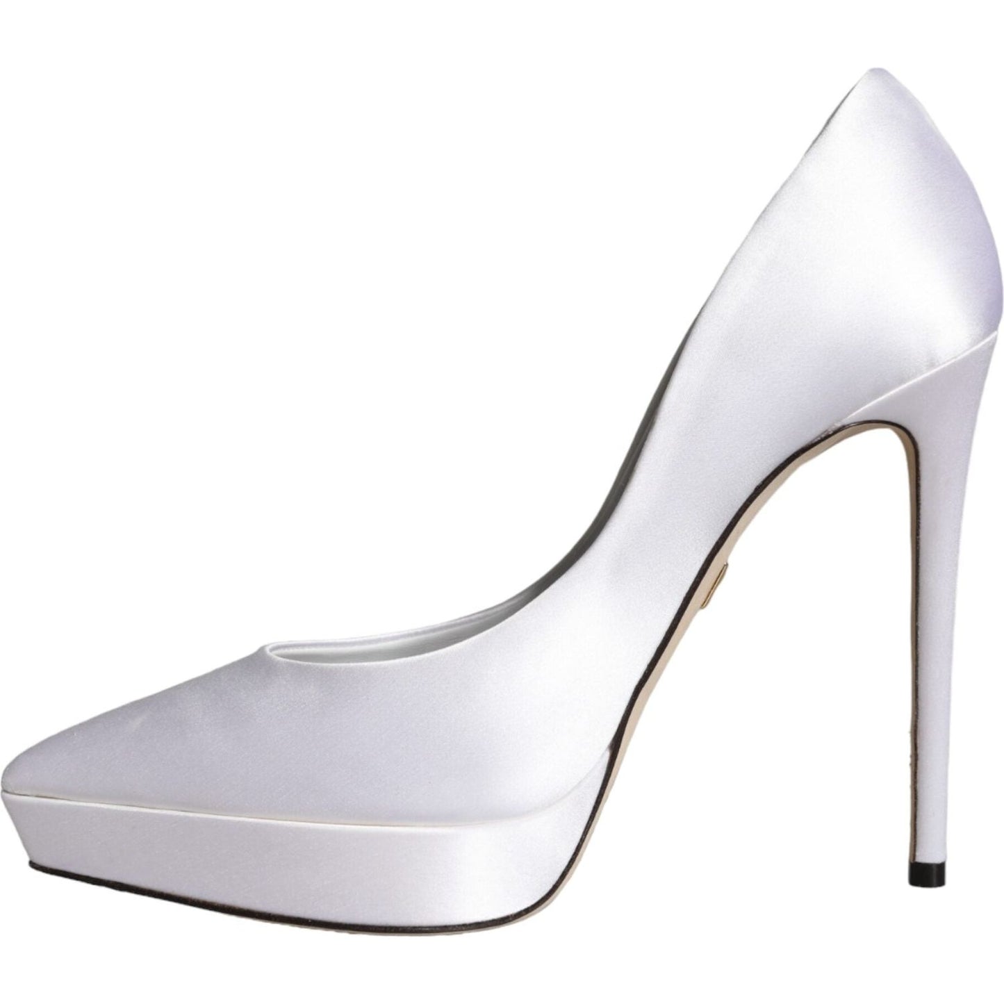 Dolce & Gabbana White Satin Platform High Heels Pumps Shoes Dolce & Gabbana