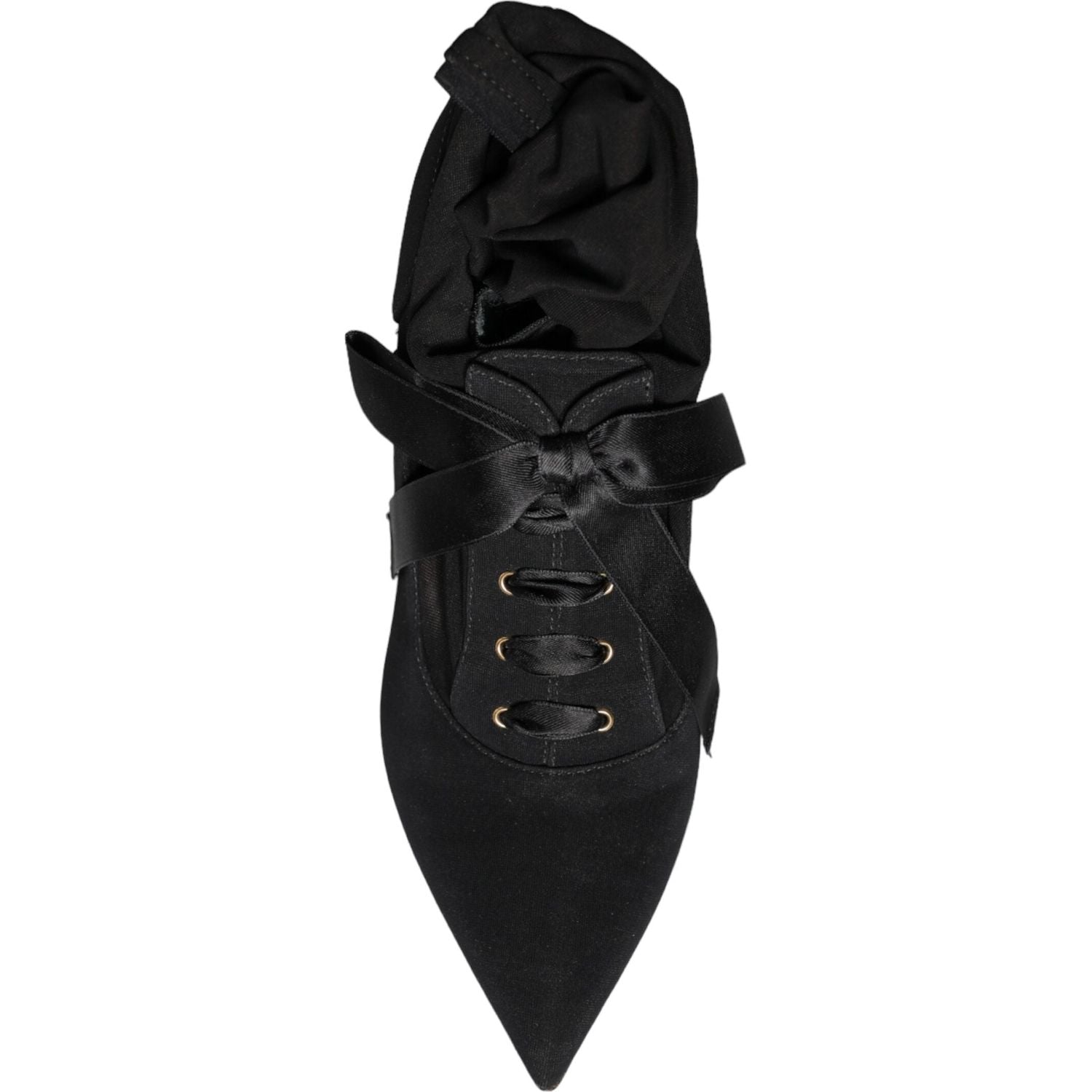 حذاء دولتشي آند غابانا أسود بكعب ستيليتو يصل إلى منتصف الساق