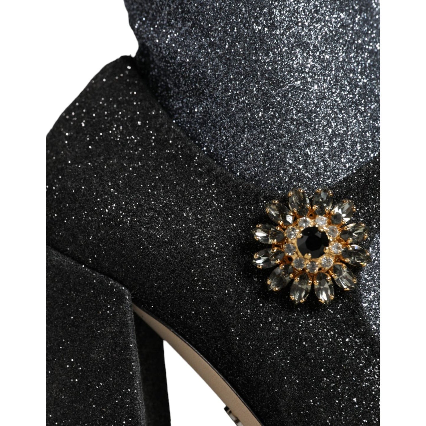 Dolce & Gabbana Black Crystal Mary Janes Booties Shoes Dolce & Gabbana