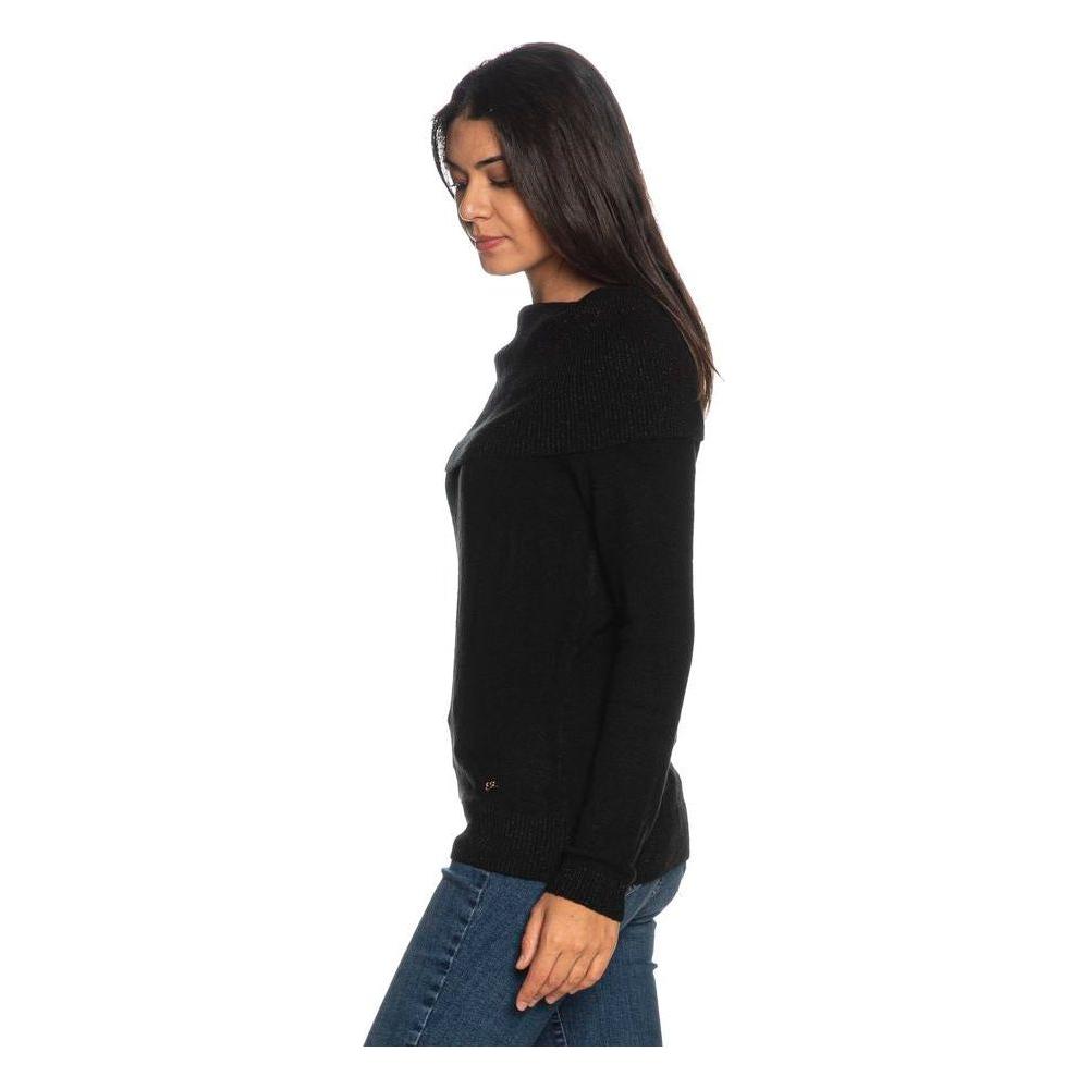 Yes Zee Black Viscose Sweater Yes Zee