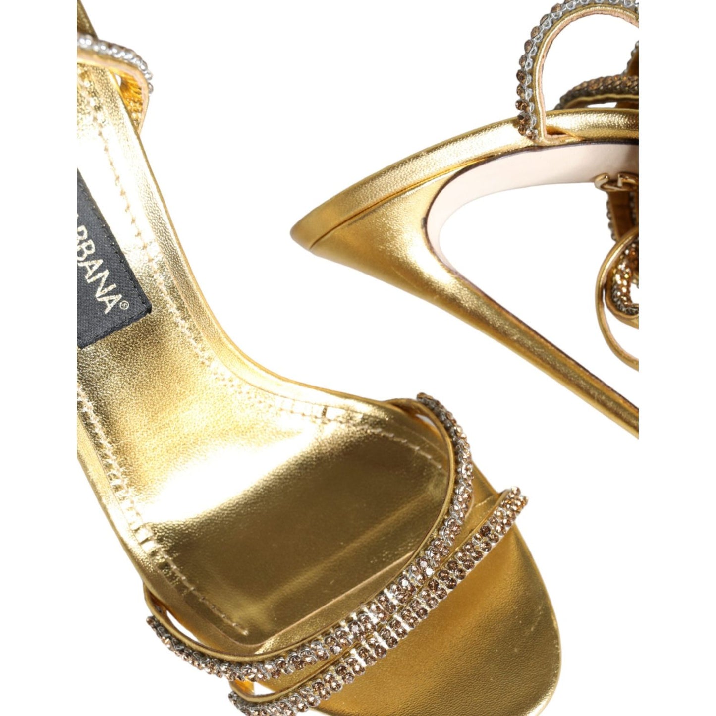 Dolce & Gabbana Gold Crystals Keira Heels Sandals Shoes Dolce & Gabbana