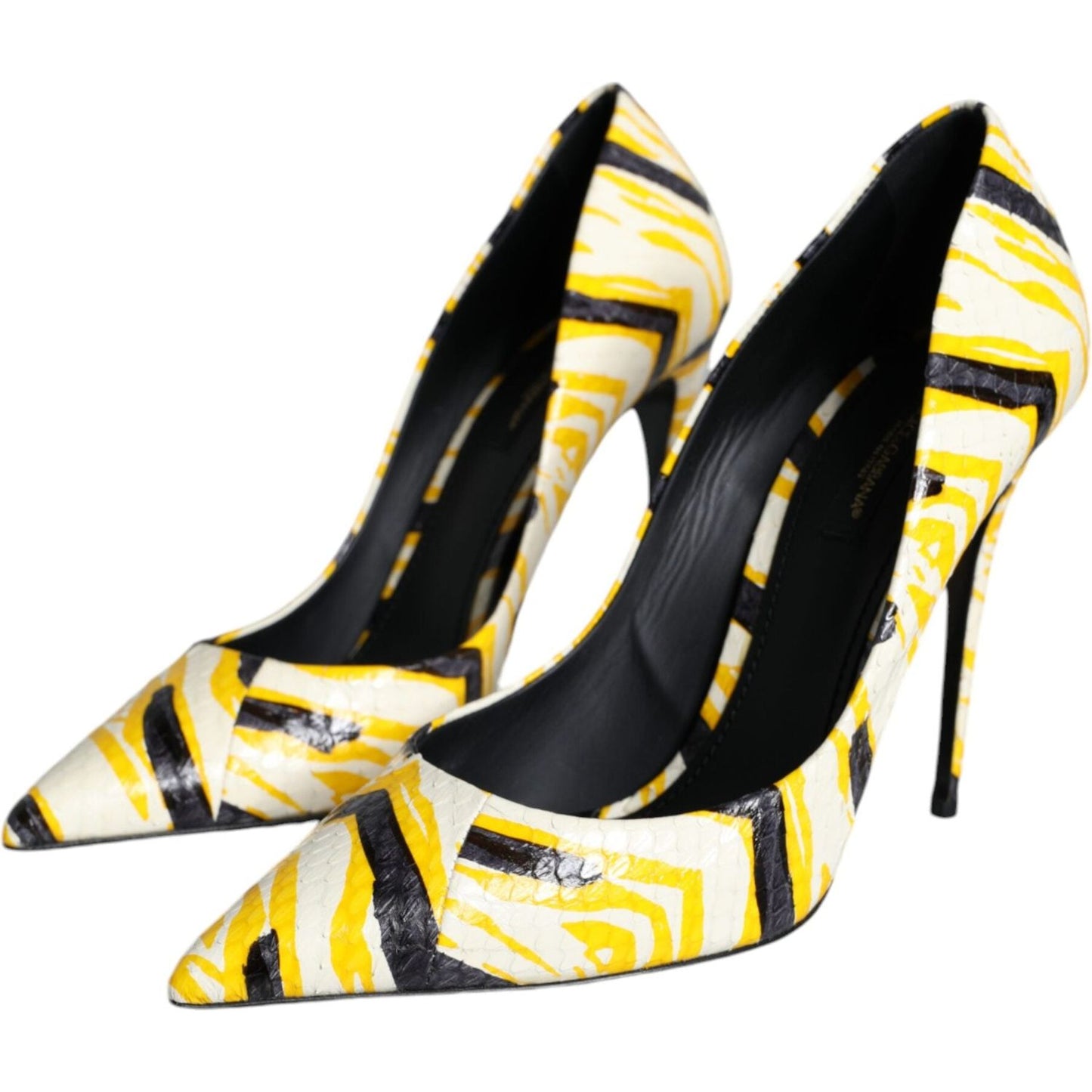 Dolce & Gabbana Multicolor Stripes Leather High Heels Pumps Shoes Dolce & Gabbana