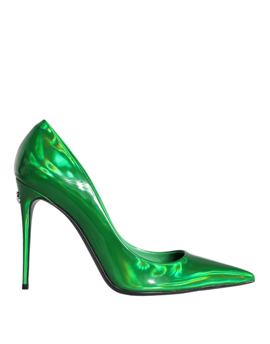 Dolce & Gabbana Green Patent Leather High Heels Pumps Shoes Dolce & Gabbana