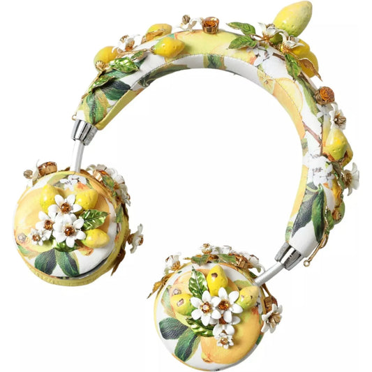 Dolce & Gabbana Lemon Crystal Floral Headset Audio Headphones Dolce & Gabbana