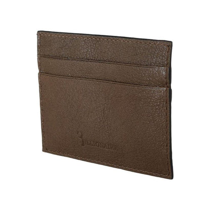 Billionaire Italian Couture Brown Leather Cardholder Wallet