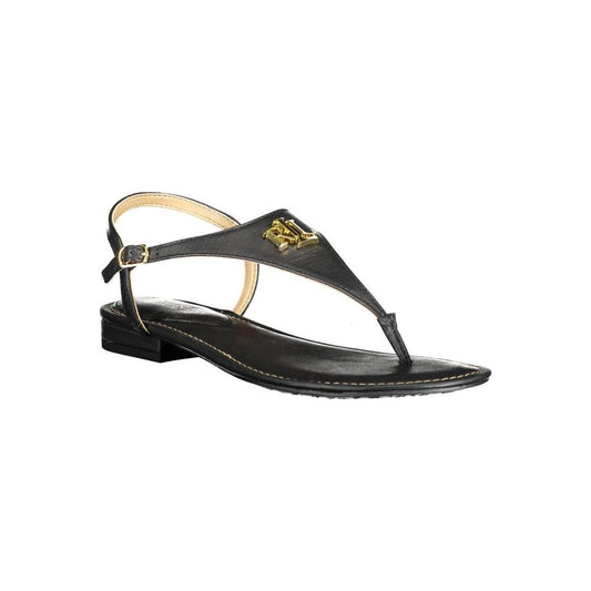 Ralph Lauren Black Leather Sandal Ralph Lauren