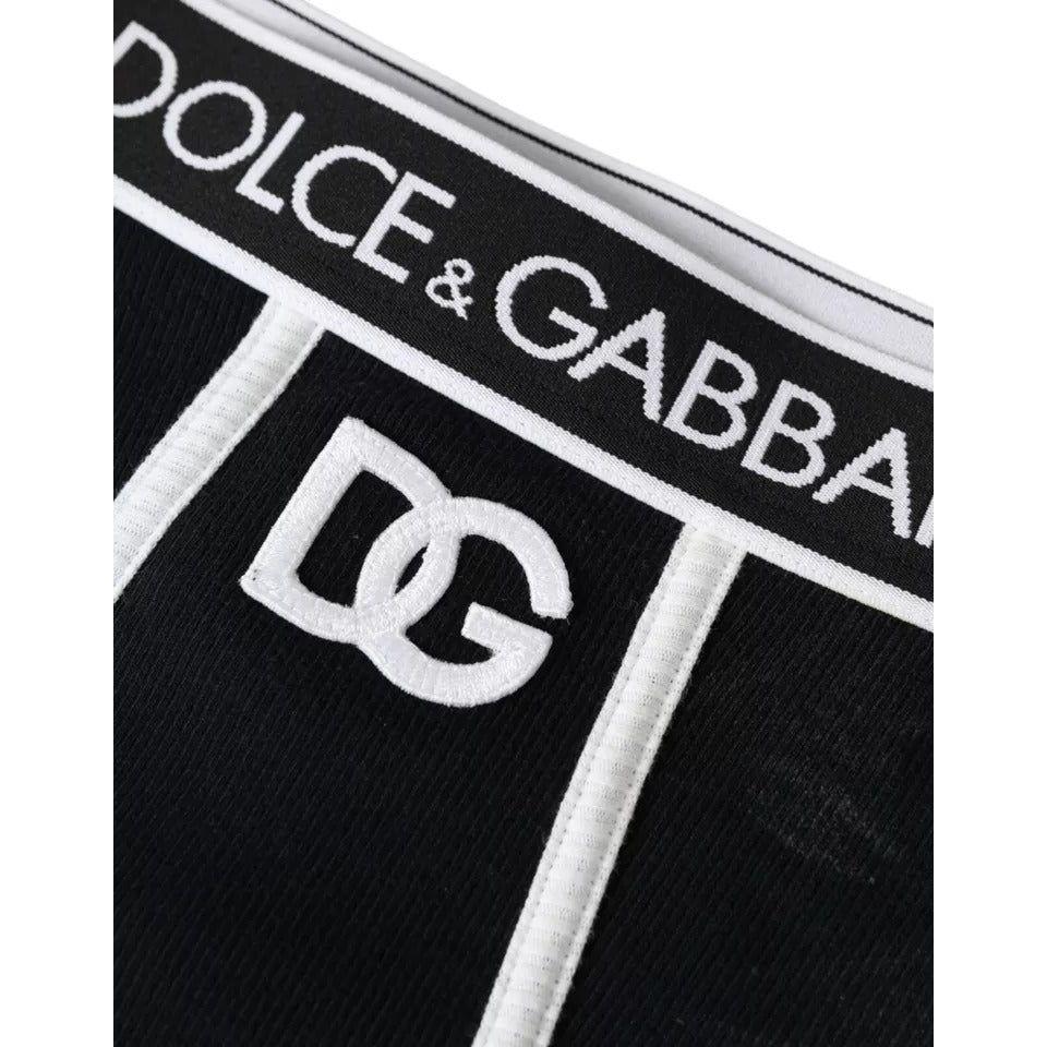 Dolce & Gabbana Black Cotton Stretch Branded Logo Underwear Dolce & Gabbana