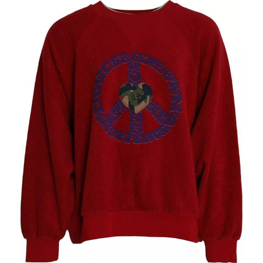 Dolce & Gabbana Red Logo Cotton Crew Neck Pullover Sweater Dolce & Gabbana