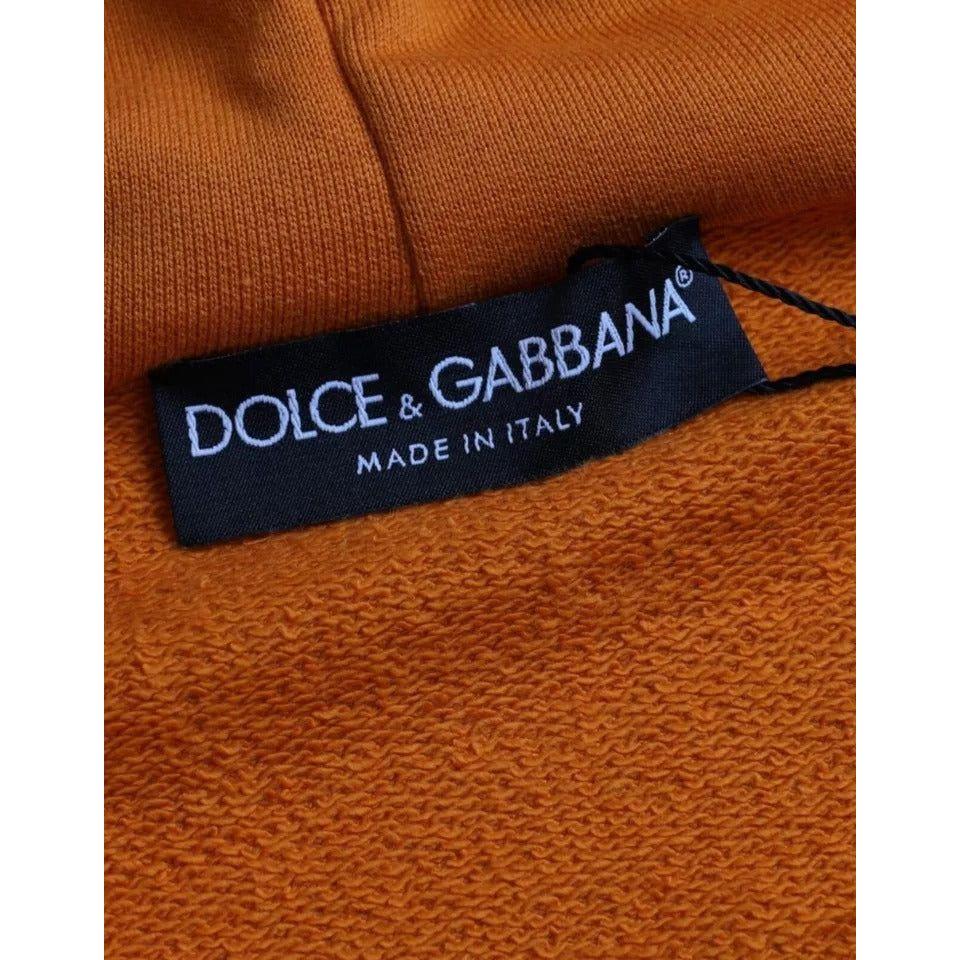 Dolce & Gabbana Orange Hooded Pullover Sweatshirt Sweater Dolce & Gabbana